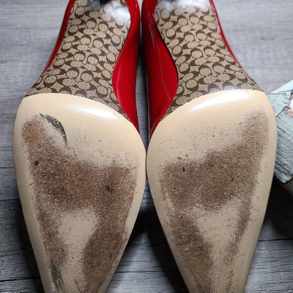 Coach Misty Patent Leather vintage 3½" heels Red - Picture 14 of 16
